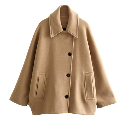 Abrigo de Lana Oversized – Elegante y Cómodo para Mujer – Estilo de Otoño Lujoso