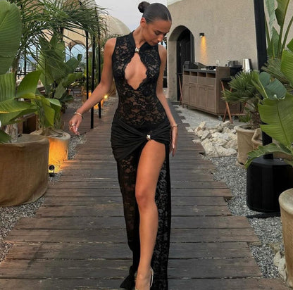 Vestido Largo con Corte Lateral – Frescura y Estilo Femenino – Elegancia Natural