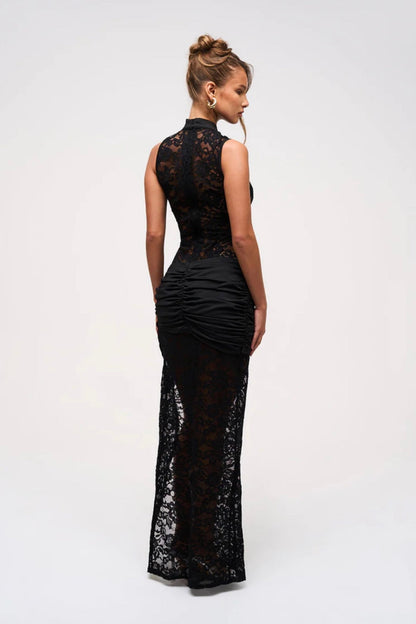 Vestido largo Maeva con corte lateral, fresco y elegante para mujer