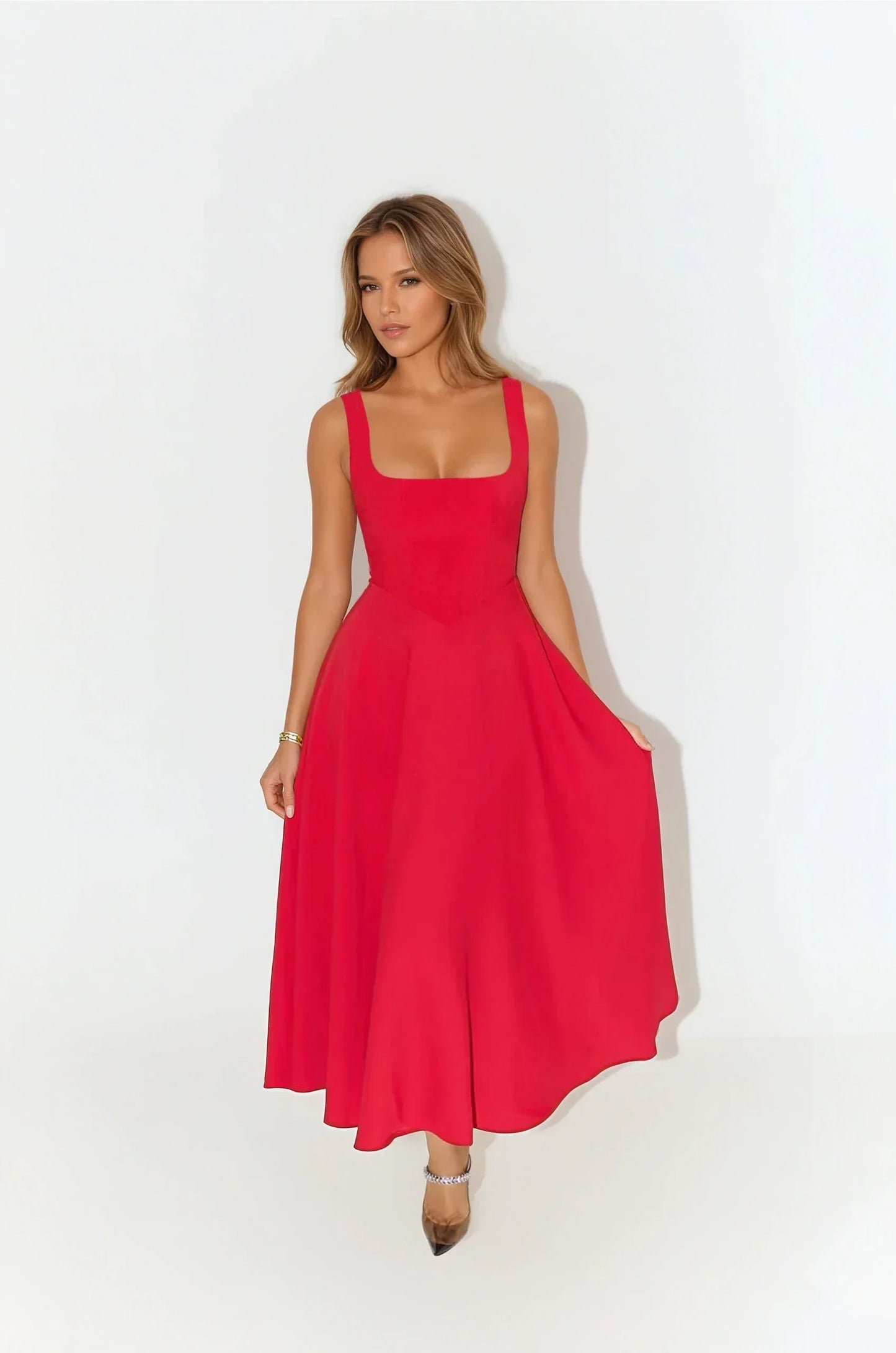 Vestido Largo con Tirantes Ajustables – Frescura y Estilo Natural – Mina
