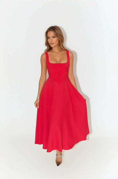 Vestido Largo con Tirantes Ajustables – Frescura y Estilo Natural – Mina