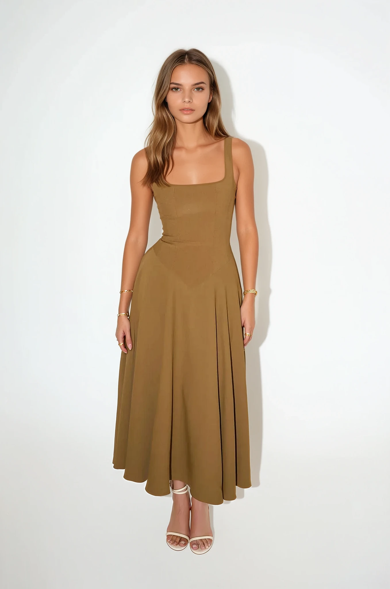 Vestido Largo con Tirantes Ajustables – Frescura y Estilo Natural – Mina