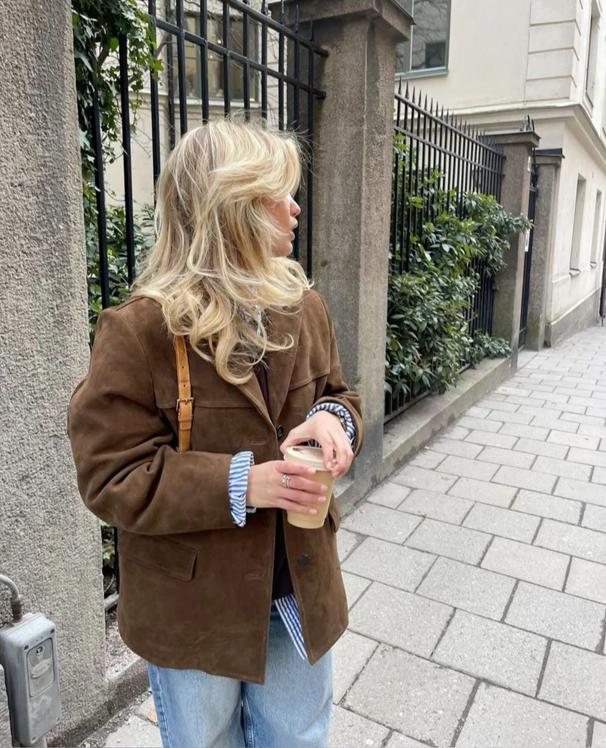 Chaqueta de cuero suede para mujer, elegante y lujosa