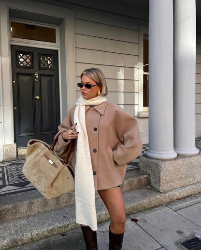 Abrigo de Lana Oversized – Elegante y Cómodo para Mujer – Estilo de Otoño Lujoso