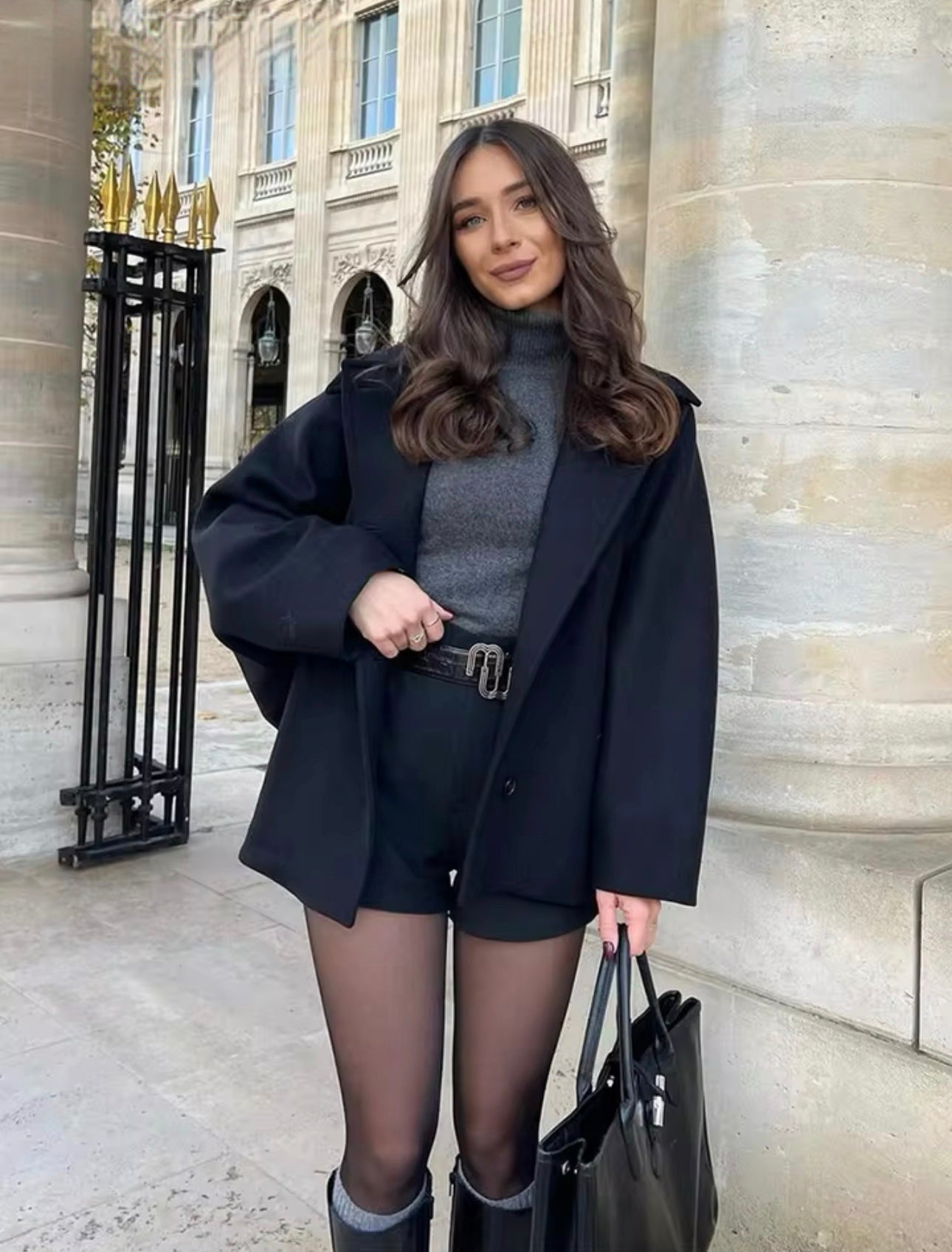 Abrigo de lana oversized para mujer, elegante y cómodo