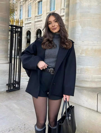 Abrigo de lana oversized para mujer, elegante y cómodo