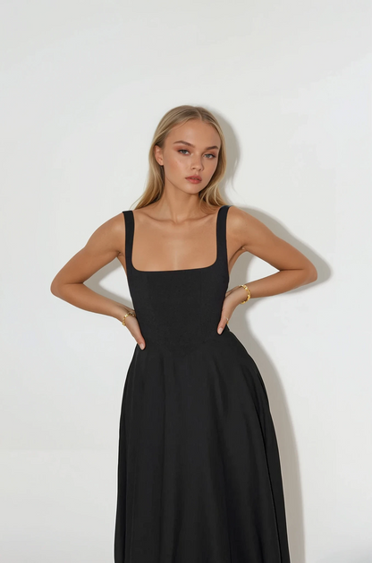 Vestido Largo con Tirantes Ajustables – Frescura y Estilo Natural – Mina
