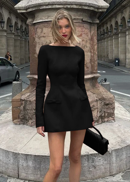 Vestido Mini Con Lazo Mujer – Detalles Splice Modernos – Isadora Bow Splice Mini Dress