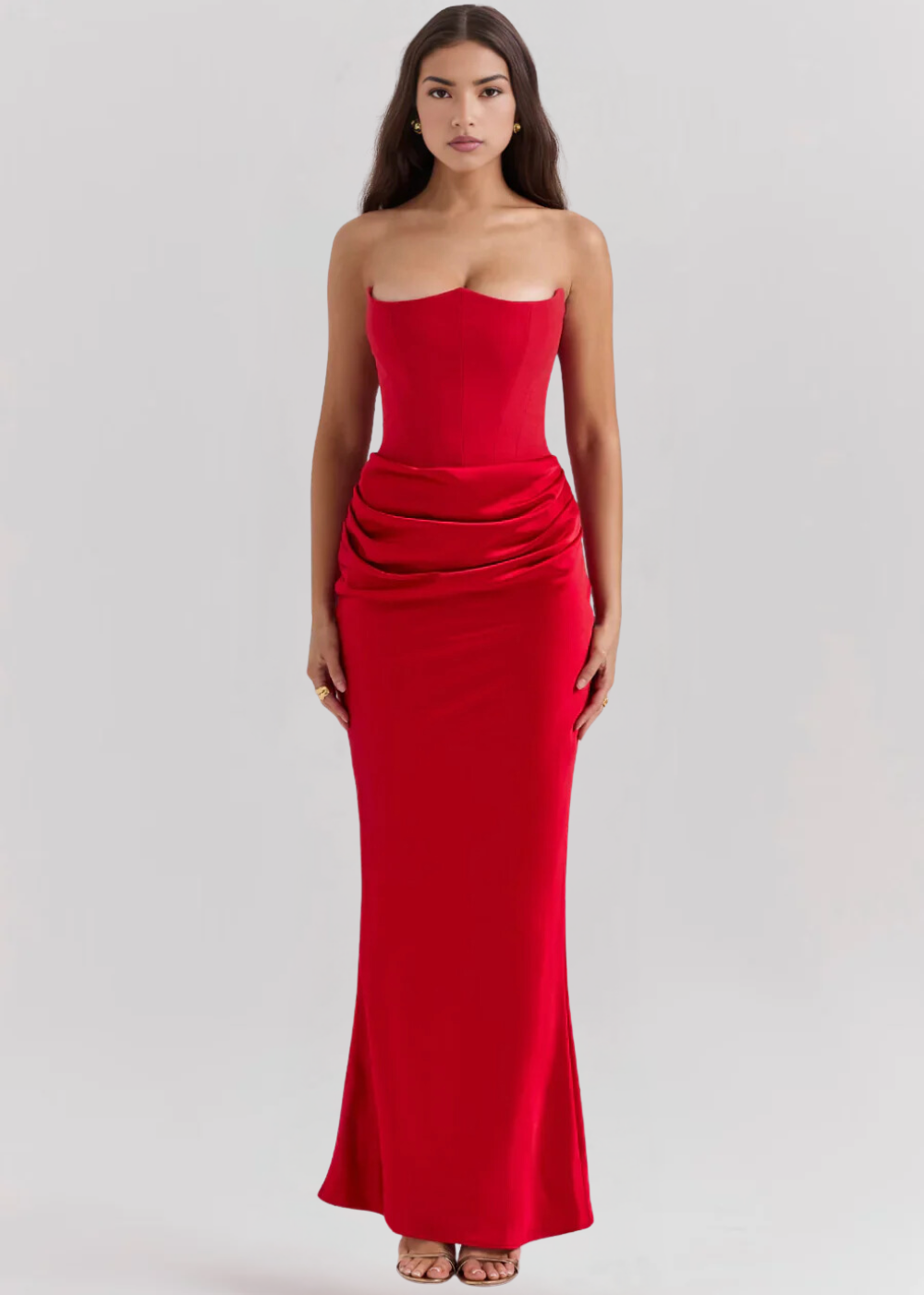 Juni vestido maxi strapless elegante para mujer, ideal para ocasiones especiales