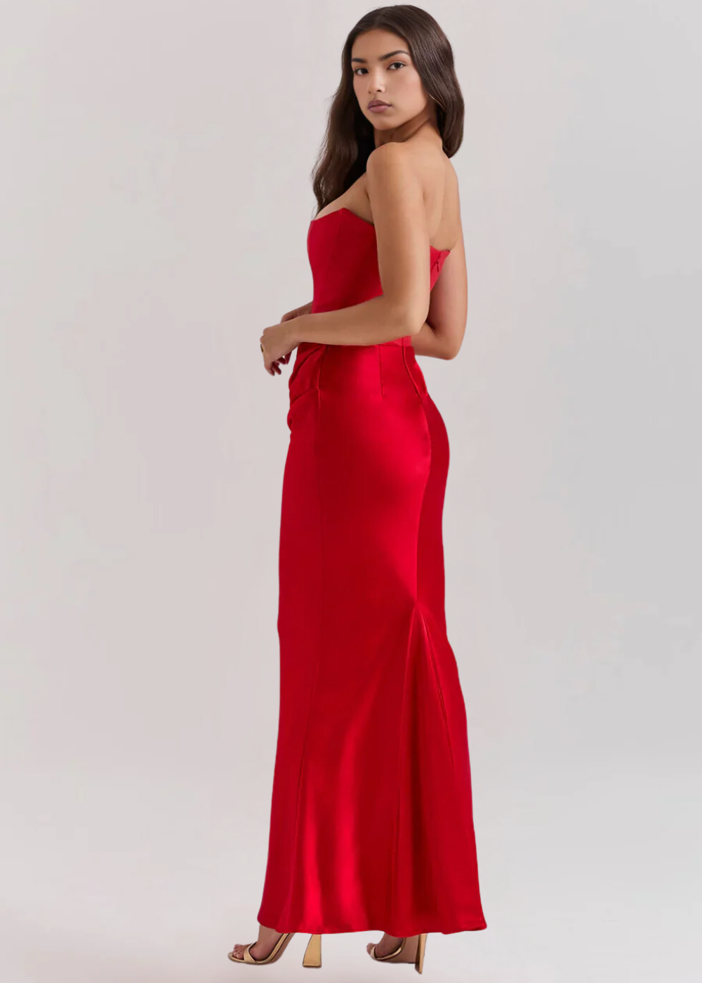 Juni vestido maxi strapless elegante para mujer, ideal para ocasiones especiales