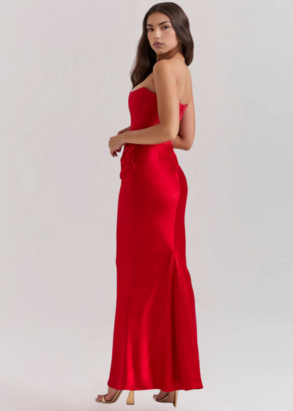 Juni vestido maxi strapless elegante para mujer, ideal para ocasiones especiales