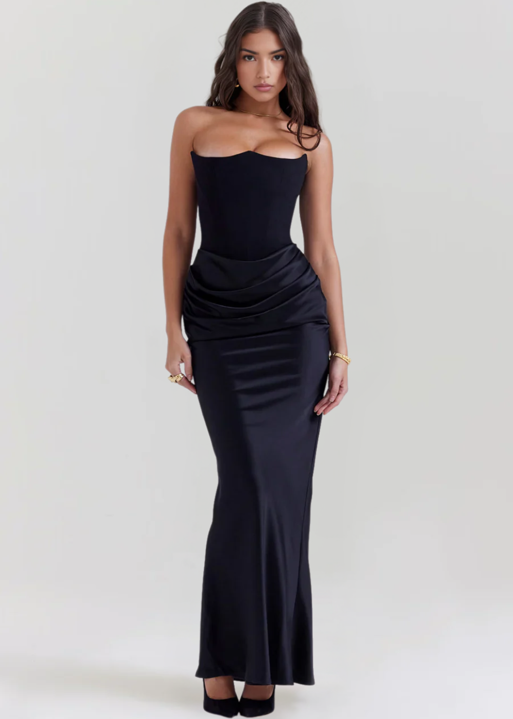 Juni vestido maxi strapless elegante para mujer, ideal para ocasiones especiales