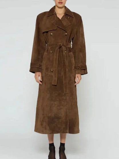 Abrigo de ante Marcella para mujer color beige elegante y cómodo