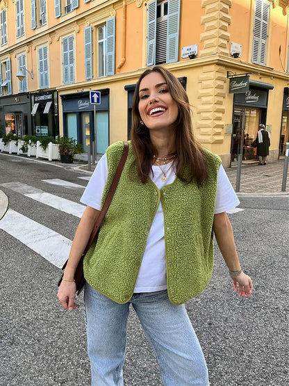 Chaleco de lana Frida para mujer con diseño clásico y cálido