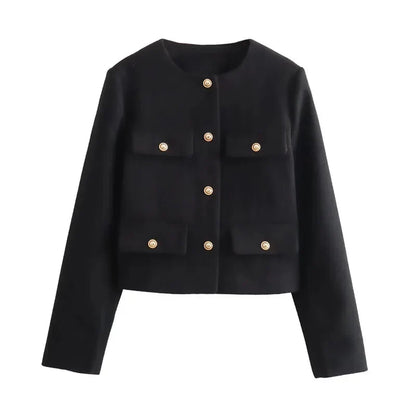 Chaqueta corto Azzurra para mujer, cálida y elegante, disponible en Sofia Barcelona