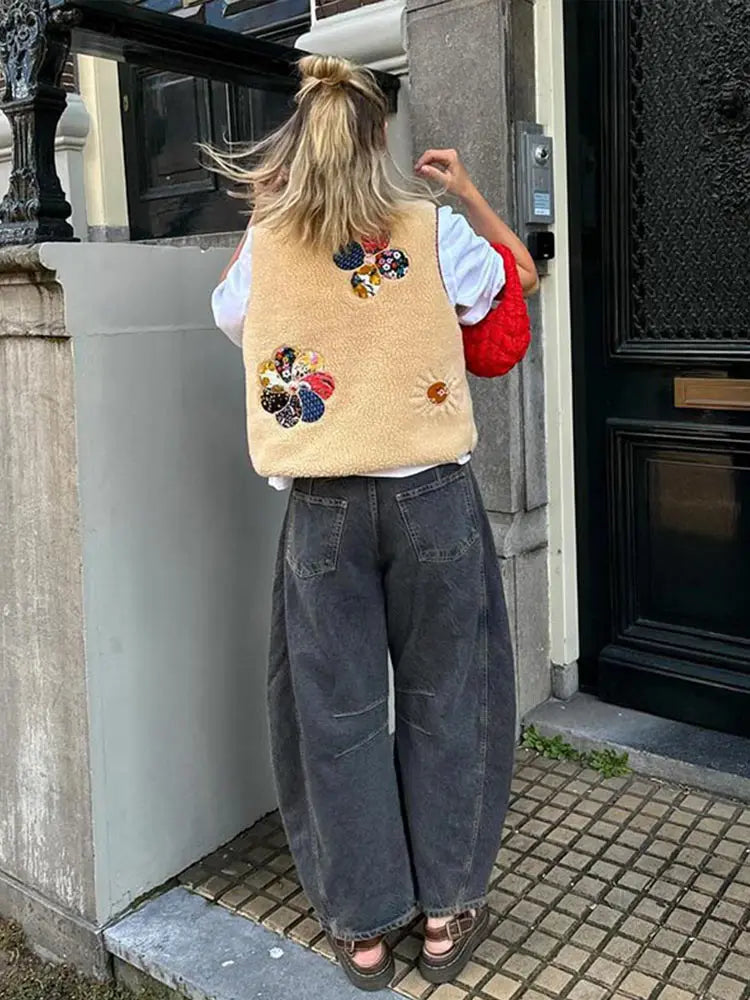 Chaleco de lana mujer con estampado único, cálido y cómodo