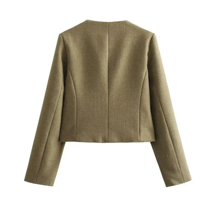 Chaqueta corto Azzurra para mujer, cálida y elegante, disponible en Sofia Barcelona