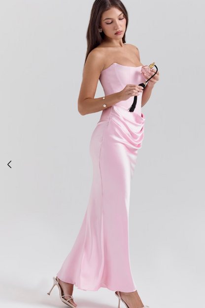 Renata™ vestido largo con corset estructurado y falda fluida para mujer, elegante y sofisticado