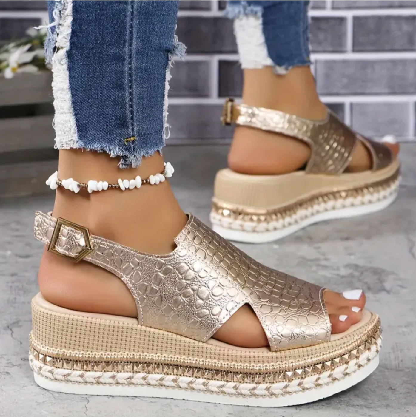 Sandalias ortopédicas Chloé de cuero italiano elegantes para mujer