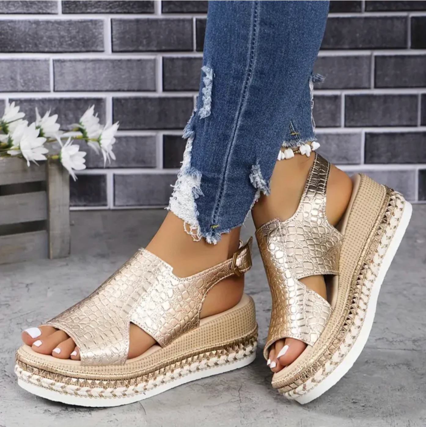 Sandalias ortopédicas Chloé de cuero italiano elegantes para mujer
