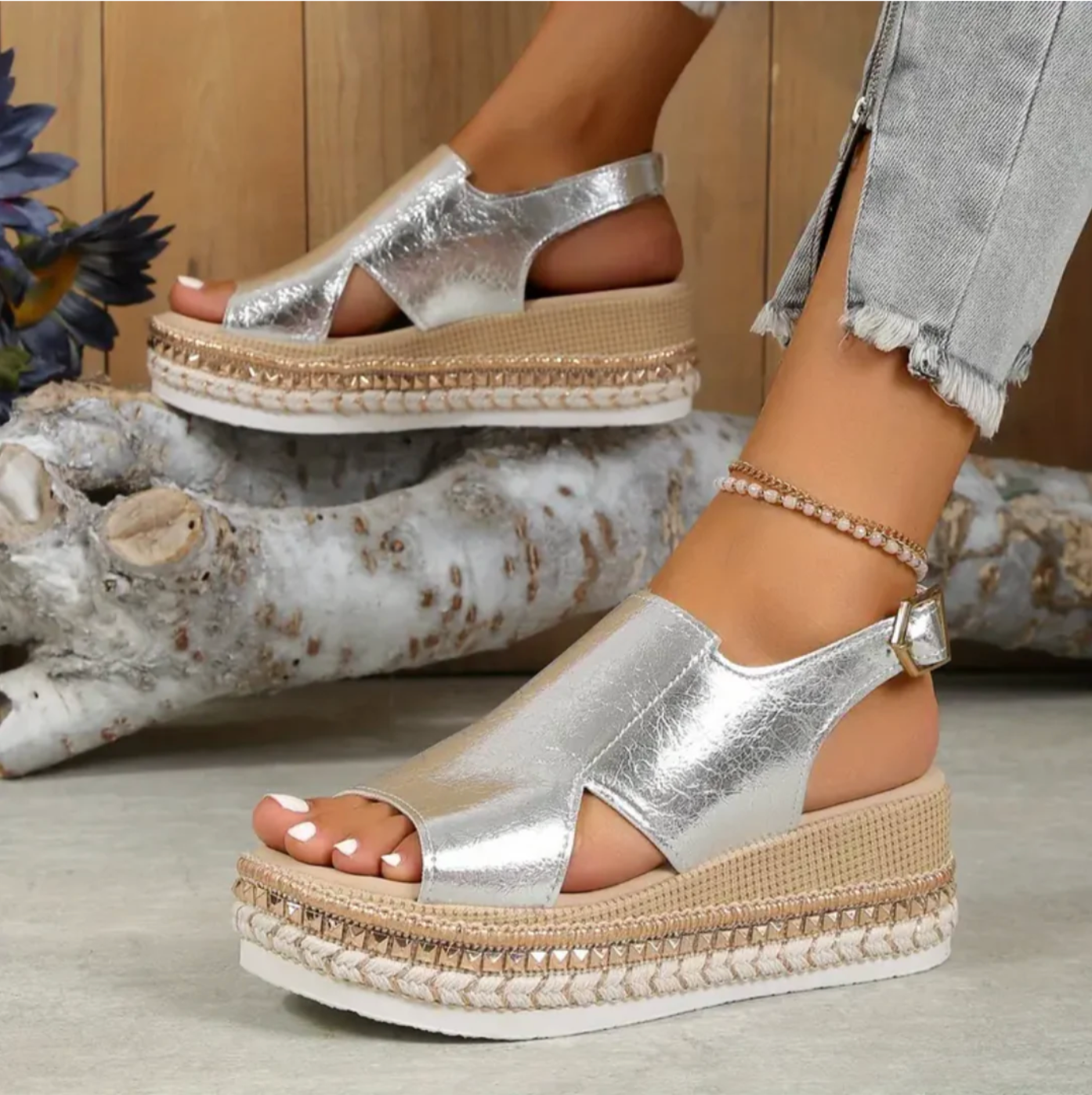 Sandalias ortopédicas Chloé de cuero italiano elegantes para mujer