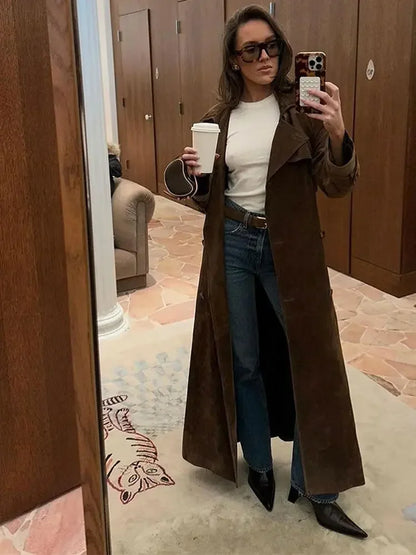 Abrigo de ante Marcella para mujer color beige elegante y cómodo