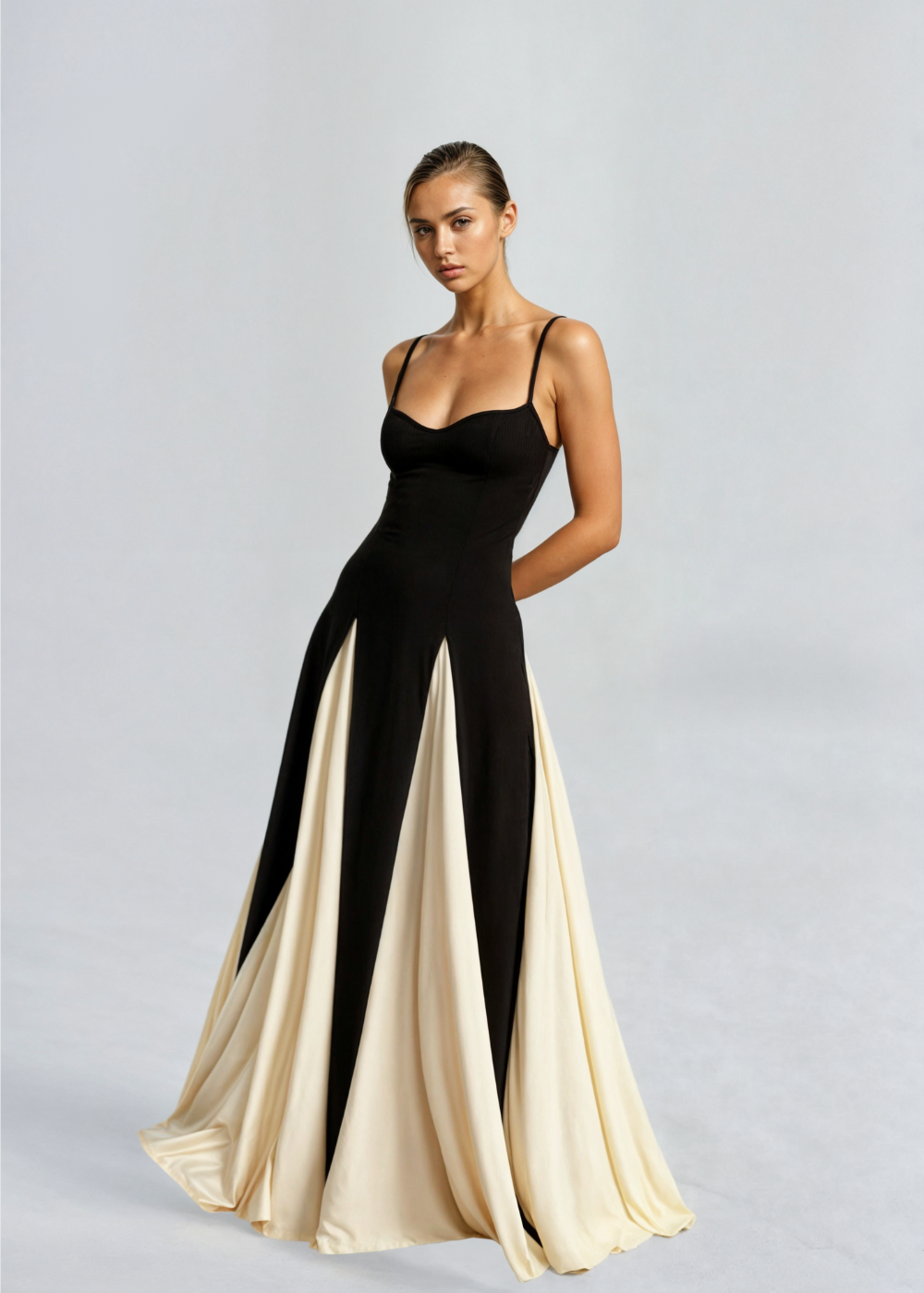 Vestido Sylvia Elegante bicolor para eventos formales