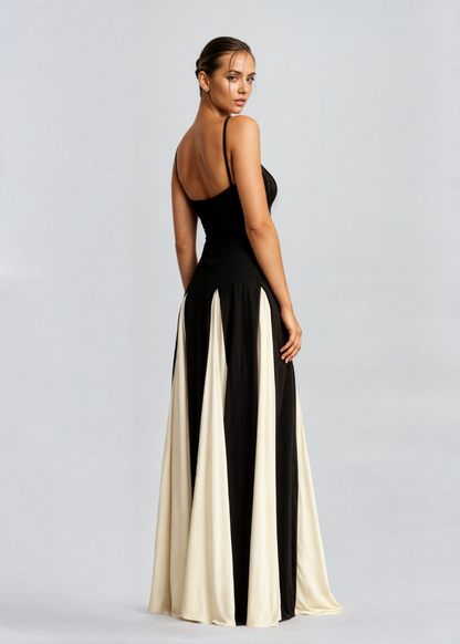 Vestido Sylvia Elegante bicolor para eventos formales