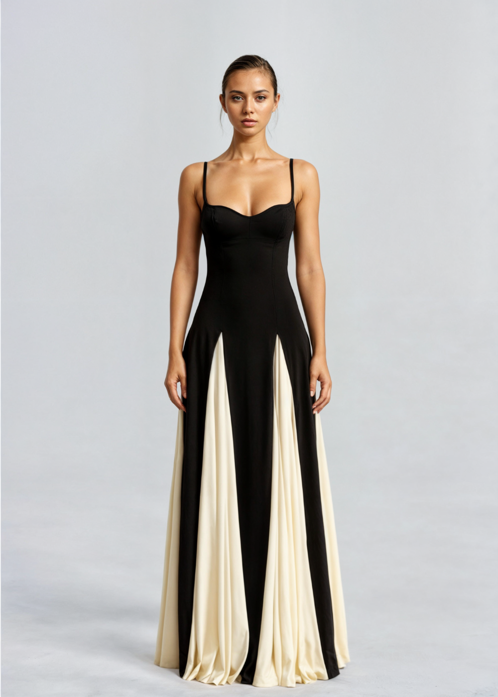 Vestido Sylvia Elegante bicolor para eventos formales