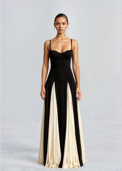 Vestido Sylvia Elegante bicolor para eventos formales