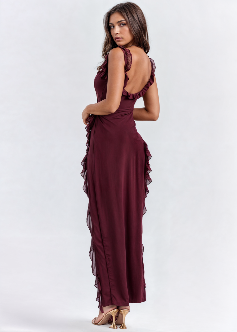 Sofia vestido elegante mujer con corte lateral dramático para ocasiones especiales