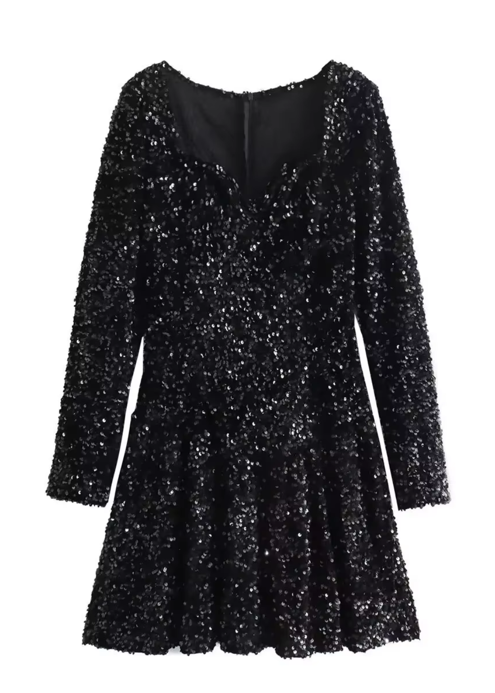 Skylar vestido negro de lentejuelas elegante para mujer