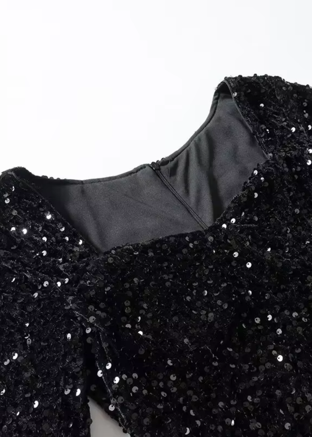 Skylar vestido negro de lentejuelas elegante para mujer