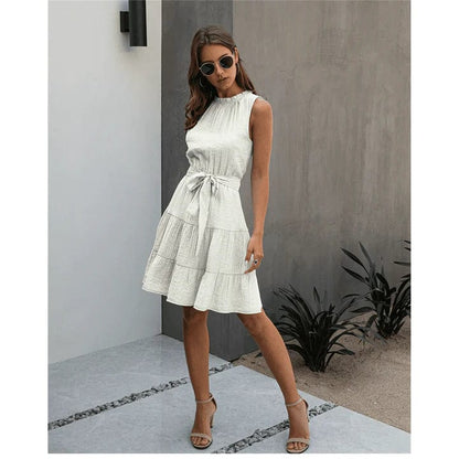 Chique corta vestido de Ibiza blanco Jill con estilo bohemio para verano