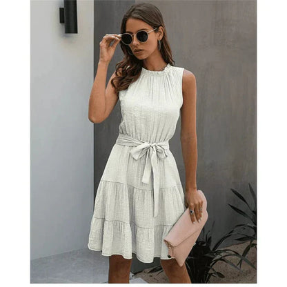 Chique corta vestido de Ibiza blanco Jill con estilo bohemio para verano