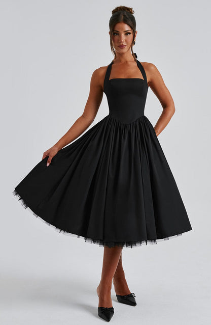 Cressida™ vestido midi elegante con cintura definida, cómodo y transpirable para mujer