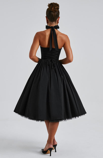Cressida™ vestido midi elegante con cintura definida, cómodo y transpirable para mujer