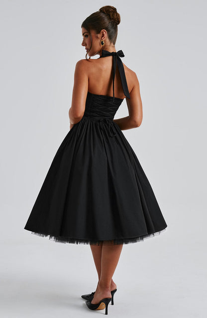 Cressida™ vestido midi elegante con cintura definida, cómodo y transpirable para mujer