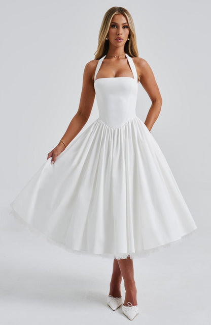 Cressida™ vestido midi elegante con cintura definida, cómodo y transpirable para mujer