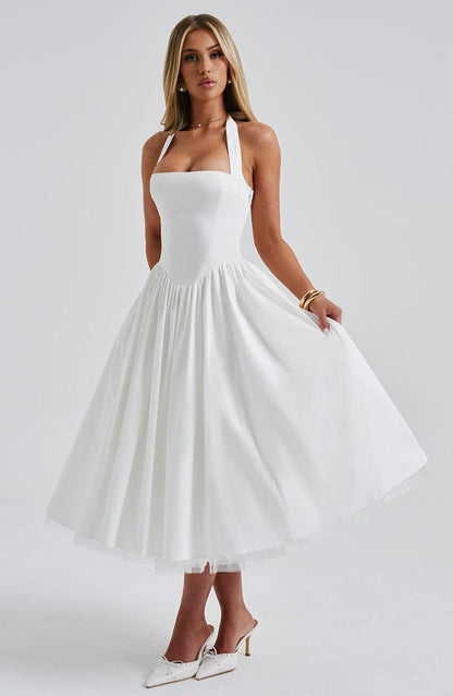Cressida™ vestido midi elegante con cintura definida, cómodo y transpirable para mujer