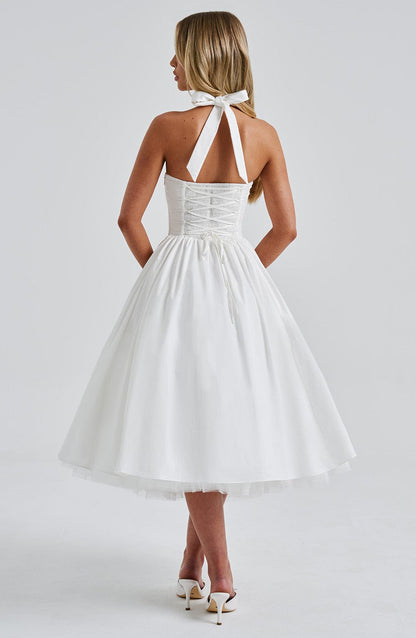 Cressida™ vestido midi elegante con cintura definida, cómodo y transpirable para mujer