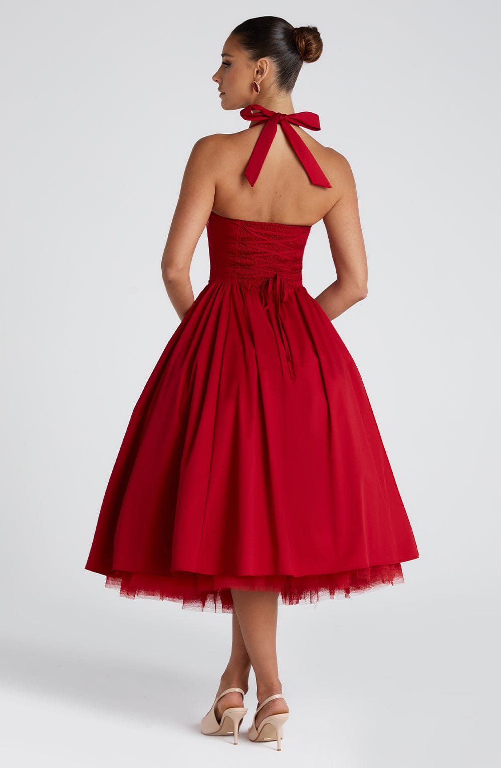 Cressida™ vestido midi elegante con cintura definida, cómodo y transpirable para mujer