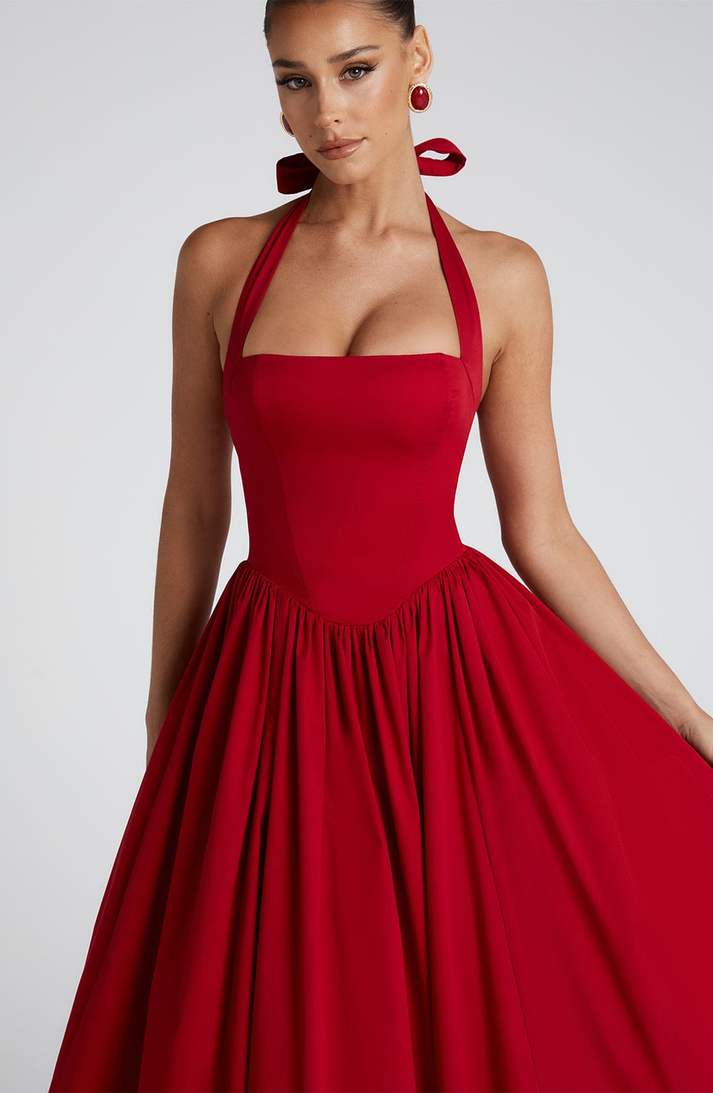 Cressida™ vestido midi elegante con cintura definida, cómodo y transpirable para mujer