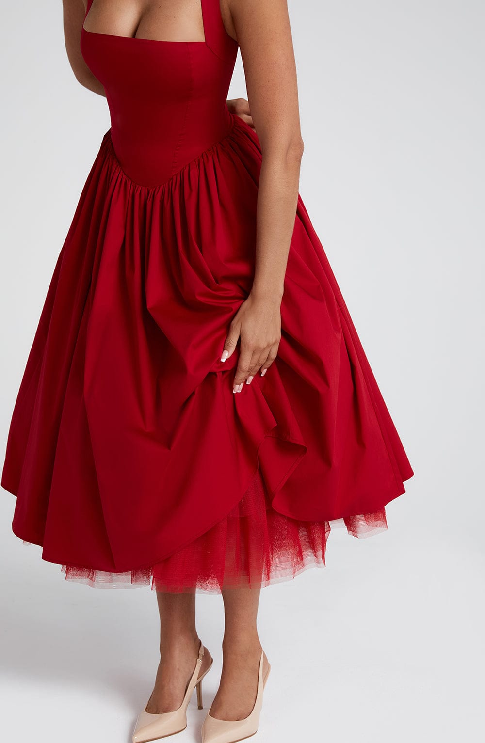Cressida™ vestido midi elegante con cintura definida, cómodo y transpirable para mujer