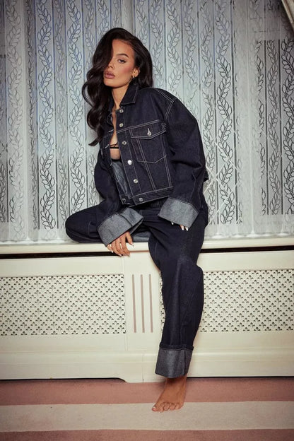 Conjunto de denim Luna para mujer con diseño clásico y moderno