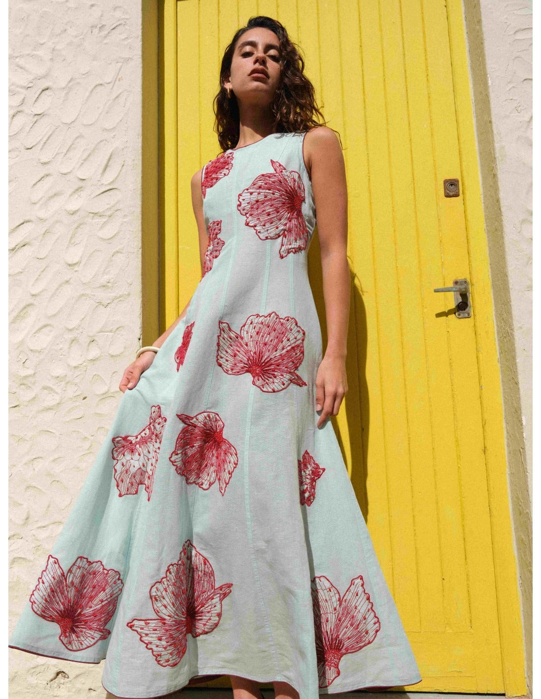 Vestido de verano floreado Selena™ con bordado floral artesanal y cintura ajustable para mujer