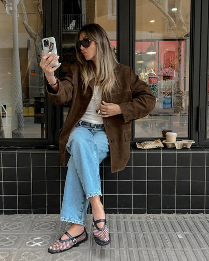 Chaqueta de Cuero Suede – Diseño Elegante y Atemporal para Mujer – Lujo y Estilo en un Solo Look