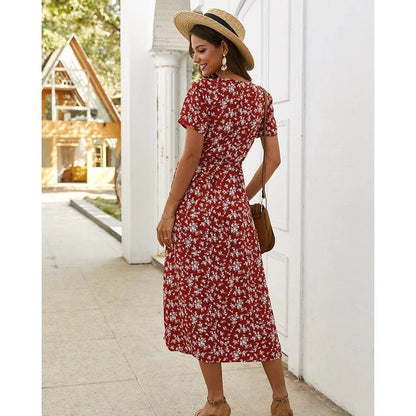 Vestido midi floral estilo Ibiza para mujer, elegante y veraniego