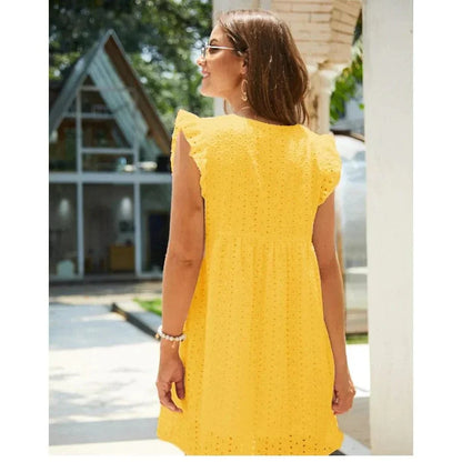 Vestido hippie amarillo Minou con estilo bohemio y alegre