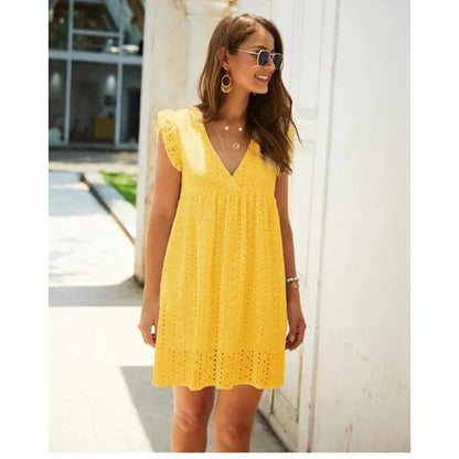 Vestido hippie amarillo Minou con estilo bohemio y alegre